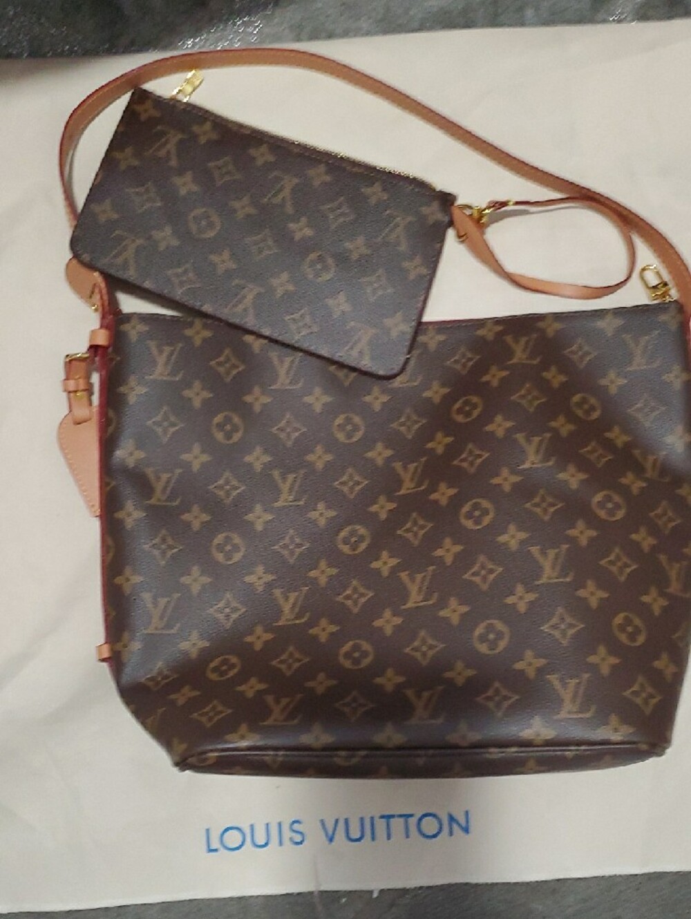 LvMonogram Shoulder Bag - Brown with Tan Trim - Picture 6 of 10